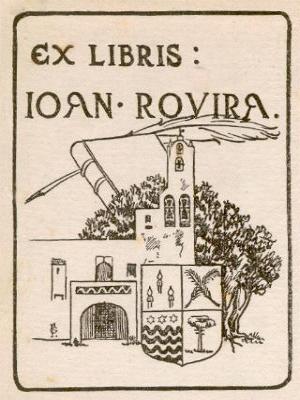 Escudo "Ex Libris Joan . Rovira"